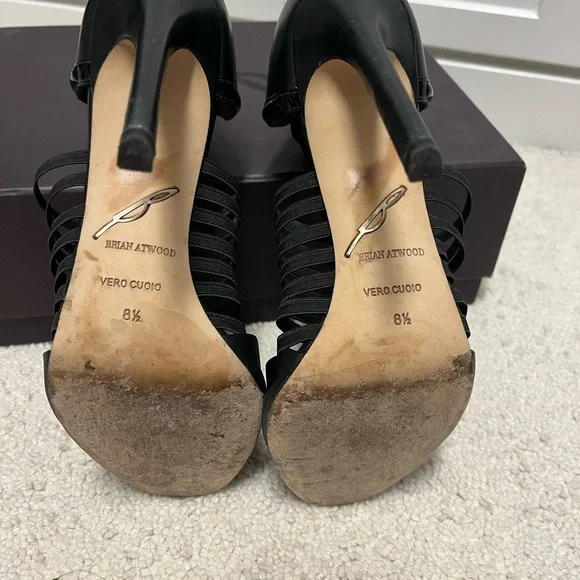 B Brian Atwood Langden Gladiator Caged Heels Black Size 8.5 - Picture 5 of 12